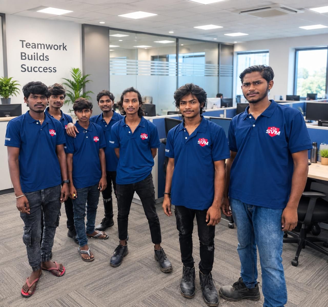 SV Manpower Solutions contract staff at a client office in Coimbatore.